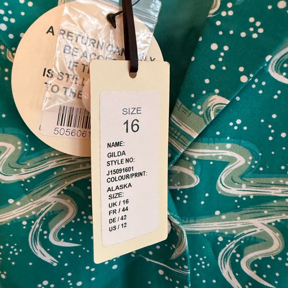 Lindy Bop Teal and White Midi Dress - Picture 8 of 8